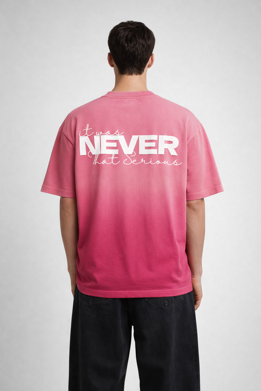 Seriousness Pink Sunfaded Ombrè Boxy Fit T-shirt