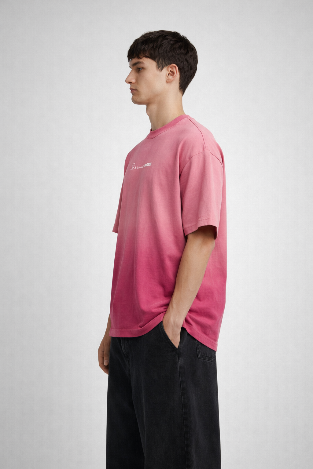 Seriousness Pink Sunfaded Ombrè Boxy Fit T-shirt