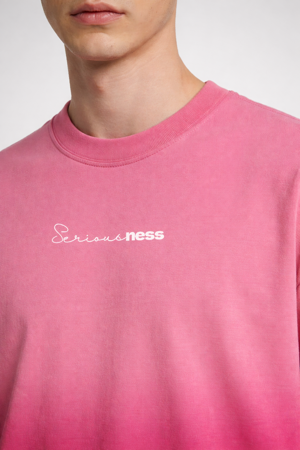 Seriousness Pink Sunfaded Ombrè Boxy Fit T-shirt