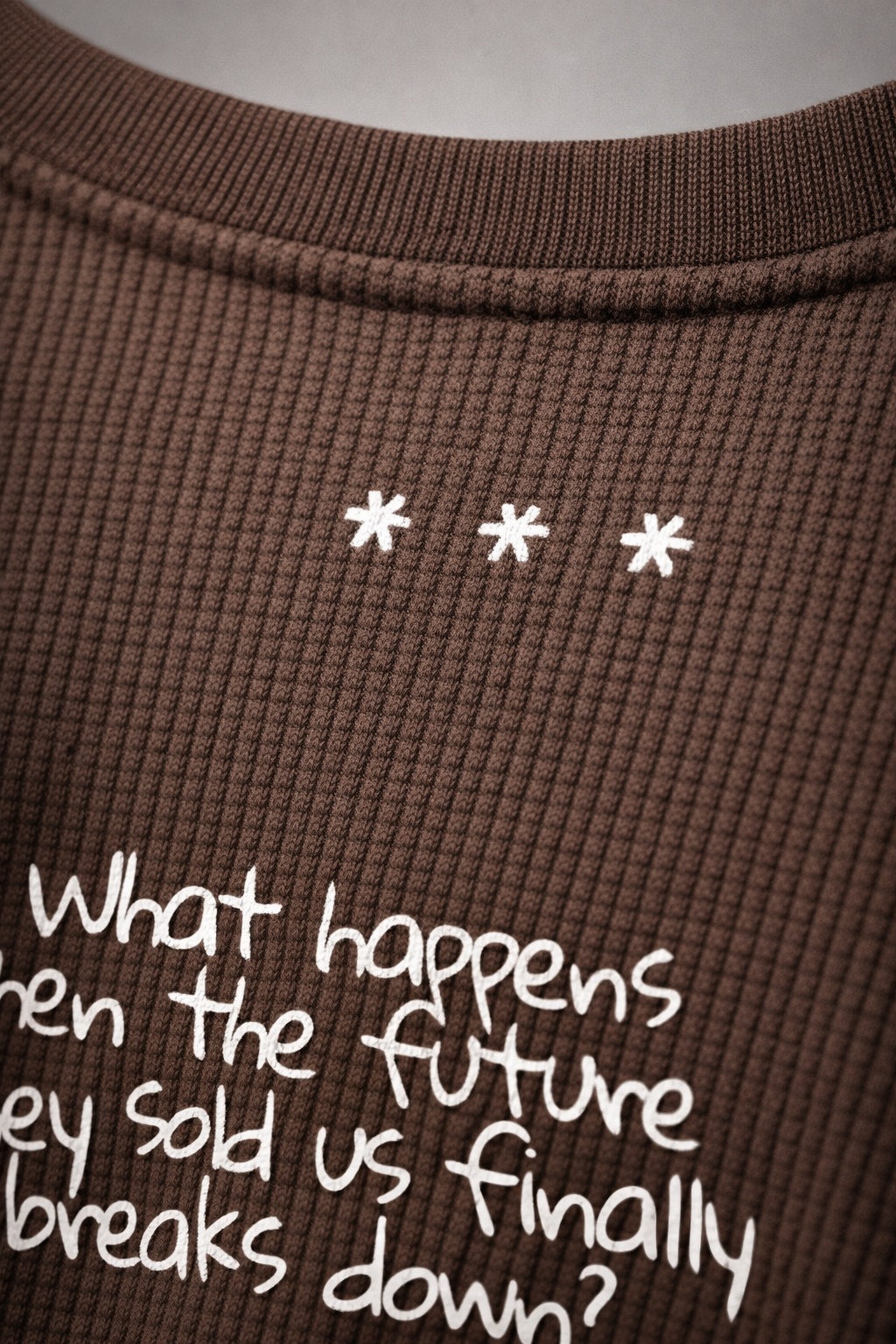 Defective Reality Brown Waffle Knit Pullover