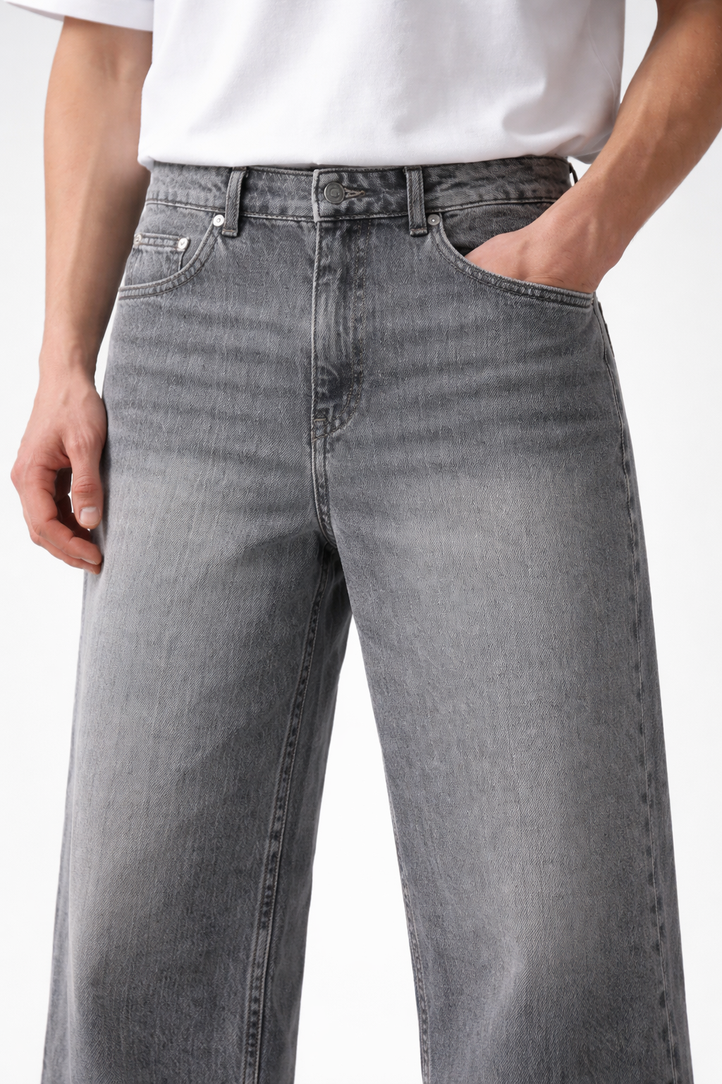 Grey Baggy Denim Jeans